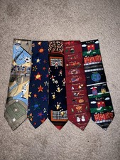 Save The Children Silk Novelty Tie Lot of 5 Kids Art
