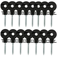 15 Pack Electric Fence Insulator Screw-In Nail Ring Holders for Wooden Posts