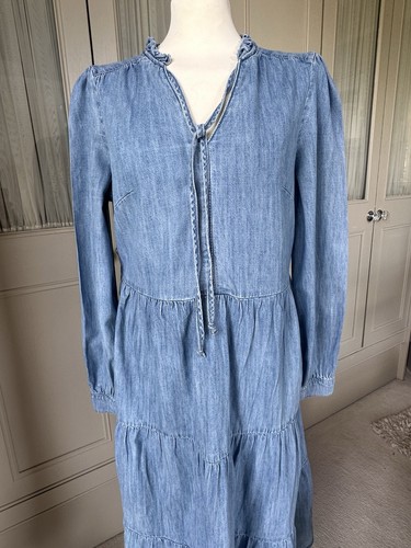 Fabulous Pale Blue Long Sleeve Denim Maxi Dress - 12