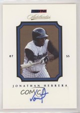 2007 TRISTAR Autothentics Blue Auto 179/250 Jonathan Herrera #56 Auto 1d1