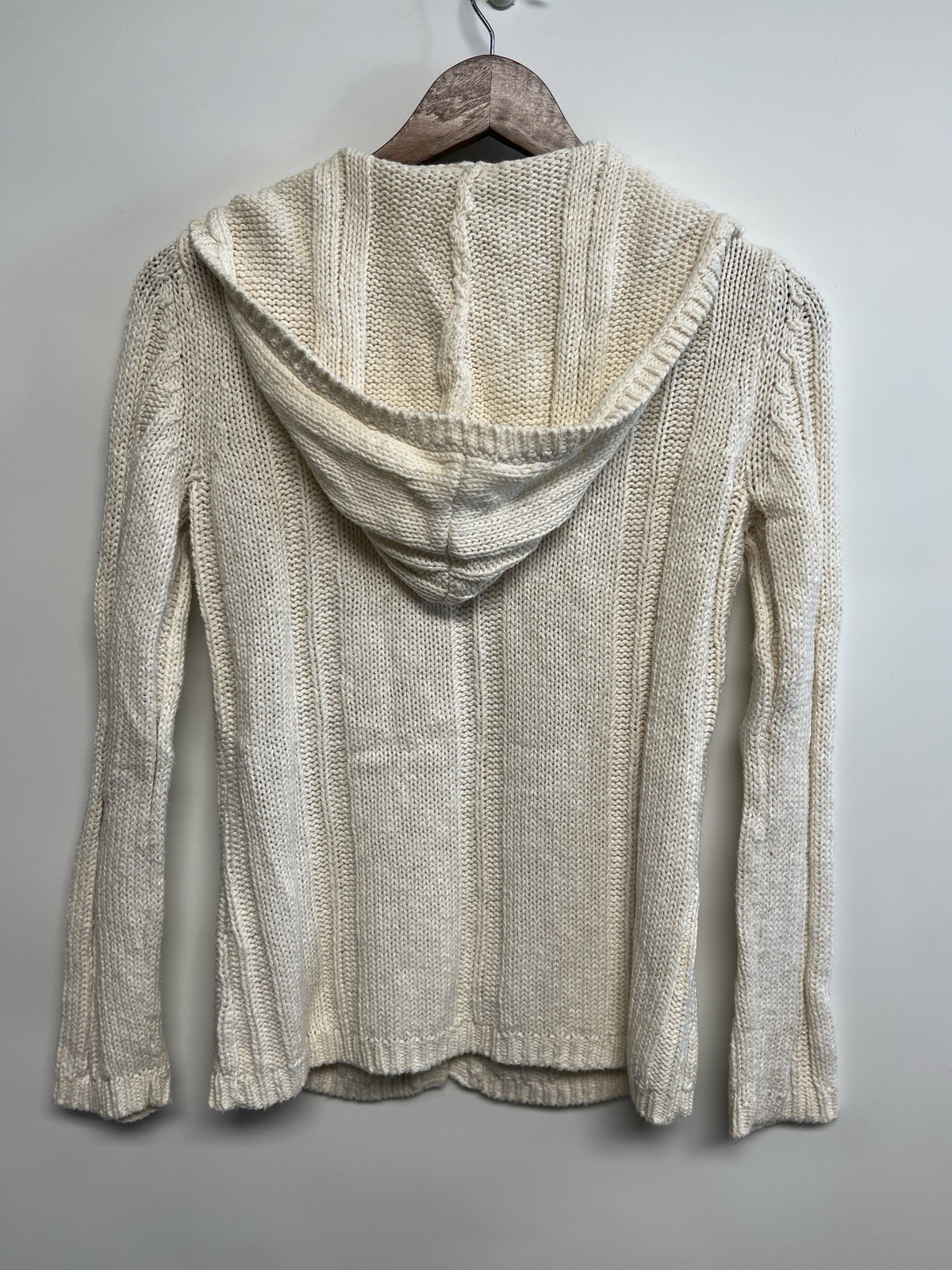 Y2K Hooded Toggle button Cable Knit Cardigan Swea… - image 5