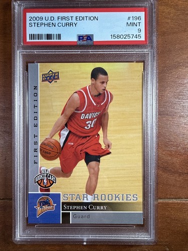 STEPHEN CURRY ROOKIE MINT PSA 9 - 2009 Upper Deck First Edition #196 Warriors