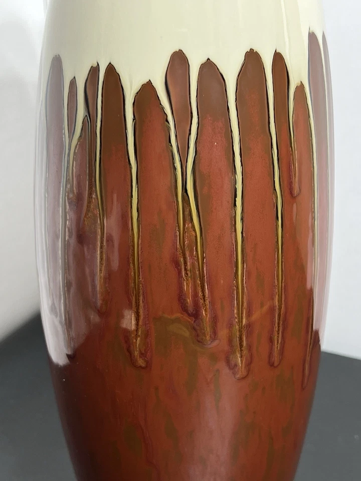 Keramik rot Terrakotta Stil Kanne Glas Vase 14" tropfenglasiert - Bild 3 von 4