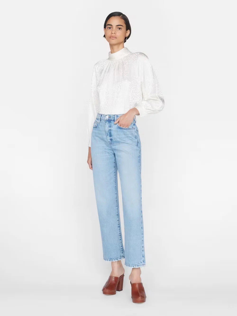FRAME Le Jane Ankle Cropped Straight High Rise Jean Size 31