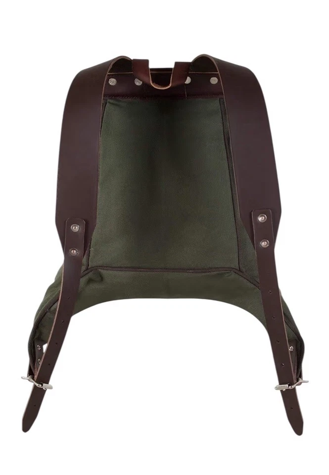 Duluth Pack Mochila Negra Mochila Lona Cuero Solapa Superior Hecha en EE. UU. Paquete de Día Foto 2 de 4