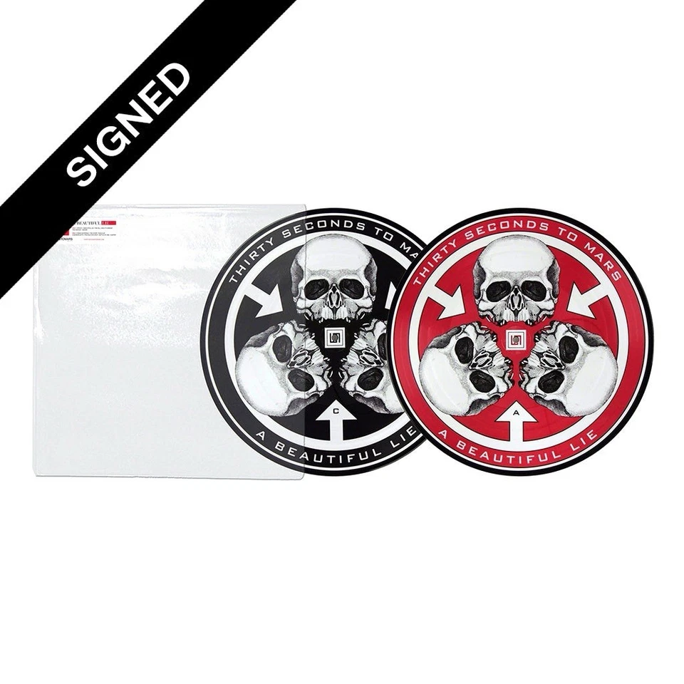 Thirty Seconds To Mars SIGNED A Beautiful Lie Picture Disc 2LP 20th Anniversary - Image 2 of 4