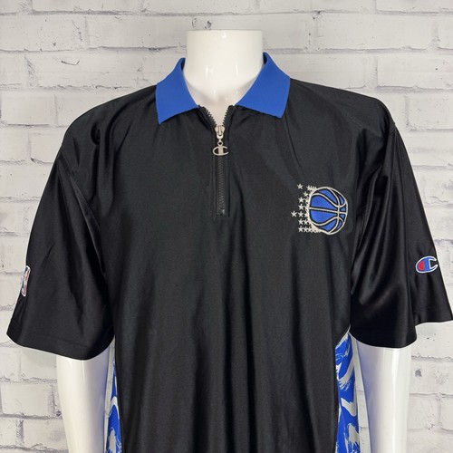 Vintage Champion Orlando Magic Men's XL 1/4 Zip On Court Pullover Polo Shirt - Picture 2 of 15