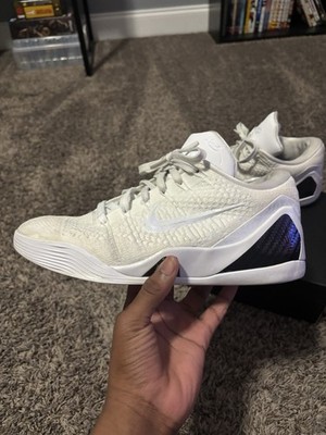 Nike Kobe 9 Elite Protro Low Halo Sneakers Size 8.5 White/Black