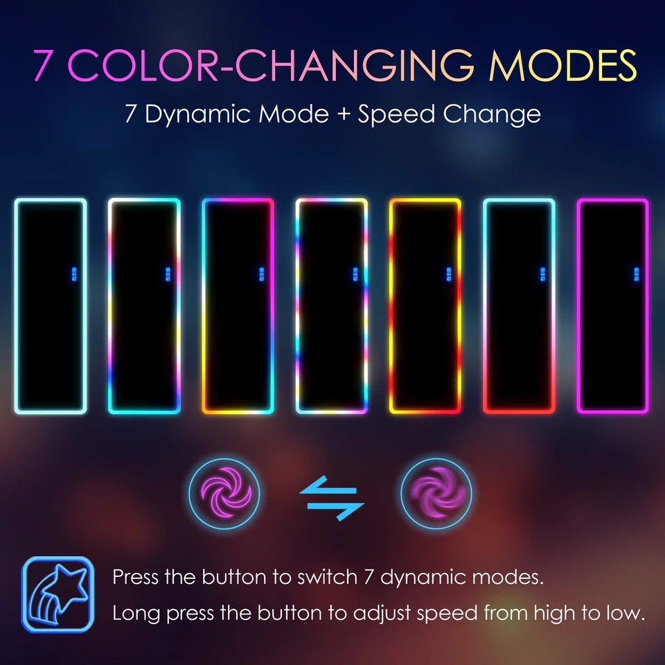 Espejo de longitud completa LED RGB, espejo iluminado montado en la pared, brillo regulable Foto 4 de 4