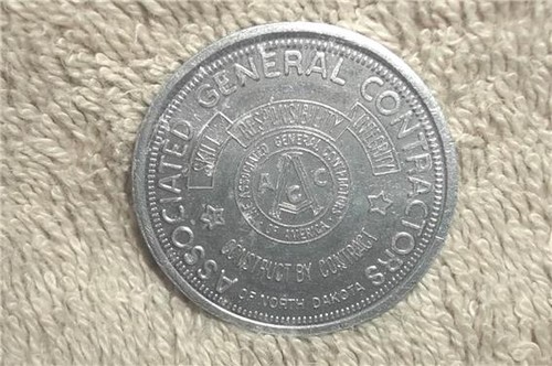 RARE 1960s ASSOCIATED GENERAL CONTRACTORS BISMARCK NORTH DAKOTA COIN MEDAL TOKEN