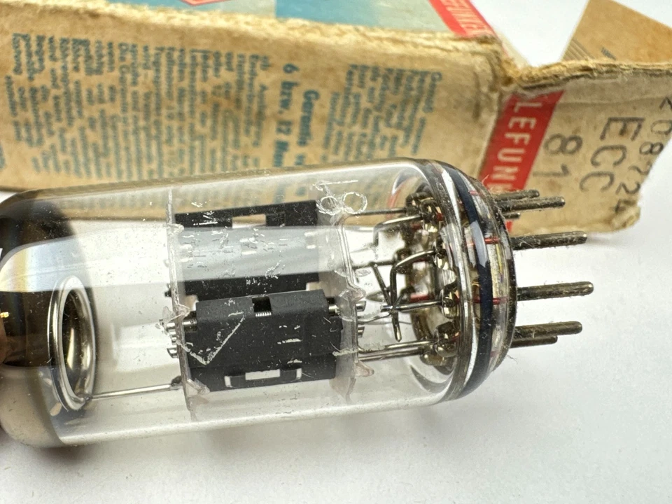 Telefunken ECC81 Röhre NOS OVP 12AT7 Vorstufenröhre Röhrenverstärker Triode neu - Bild 2 von 3