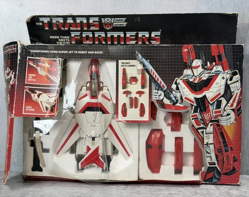 The Transformers Heroic Auto Bot Air Guardian Jet Fire In Box 1984 Hasbro G1