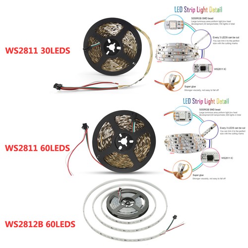 5M WS2812B/WS2811 5050 SMD LED RGB Leiste Strip Streifen WIFI Controller Trafo - Bild 13 von 23