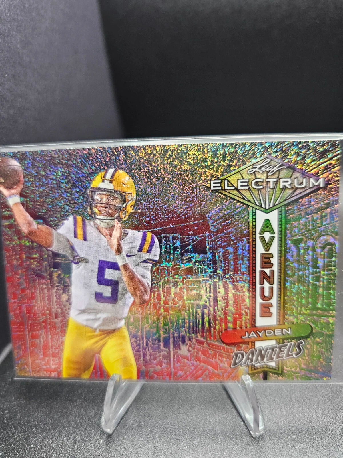 Jayden Daniels Leaf Electrum Electrum Avenue #EAB12 Silver Board Tie-Dye Etch Sparkle