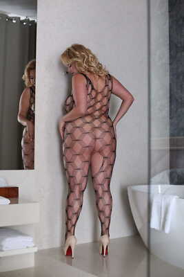SF-6254Q SOFTLINE BodyStocking Netzanzug breit rautenförmig diamant CURVY XL 3X