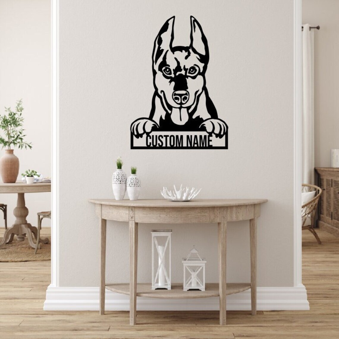 Wall Art Home Decor Metal Acrylic 3D Silhouette Poster USA Custom Doberman Dog