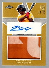 2020 Leaf Perfect Game Nat'l Showcase Patch Auto Gold #PARG1 Rob Gordon 12/12