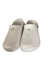 Women men teens White Clogs Patch White  Embellishment Size 7