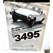 1977 MG Midget Sports Car vintage Original Print Ad 70s