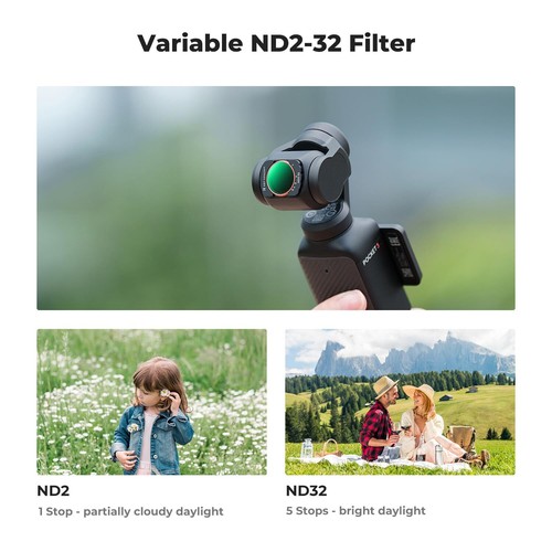 K&F Concept 3x Magnetic CPL Black mist 1/4 ND2-32 Filter Kit for Osmo Pocket 3 - Picture 6 of 7