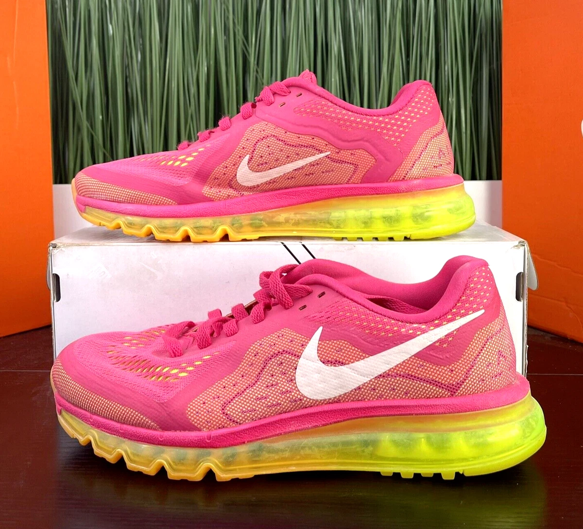 Nike Air Max 2014 Pink Yellow Womens Shoes 621078-687 Size | eBay