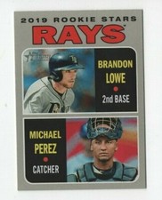 2019 Topps Heritage RAYS ROOKIES BRANDON LOWE & MICHAEL PEREZ #9