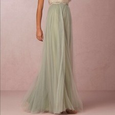 BHLDN Jenny Yoo Louise Sea Glass Wedding Tulle Long Maxi Skirt