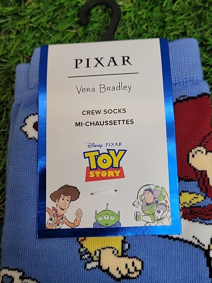 Nuevos calcetines Pixar Vera Bradley para mujer Mi- Chaussettes Toy Story talla EE. UU. 5-10 Foto 2 de 4