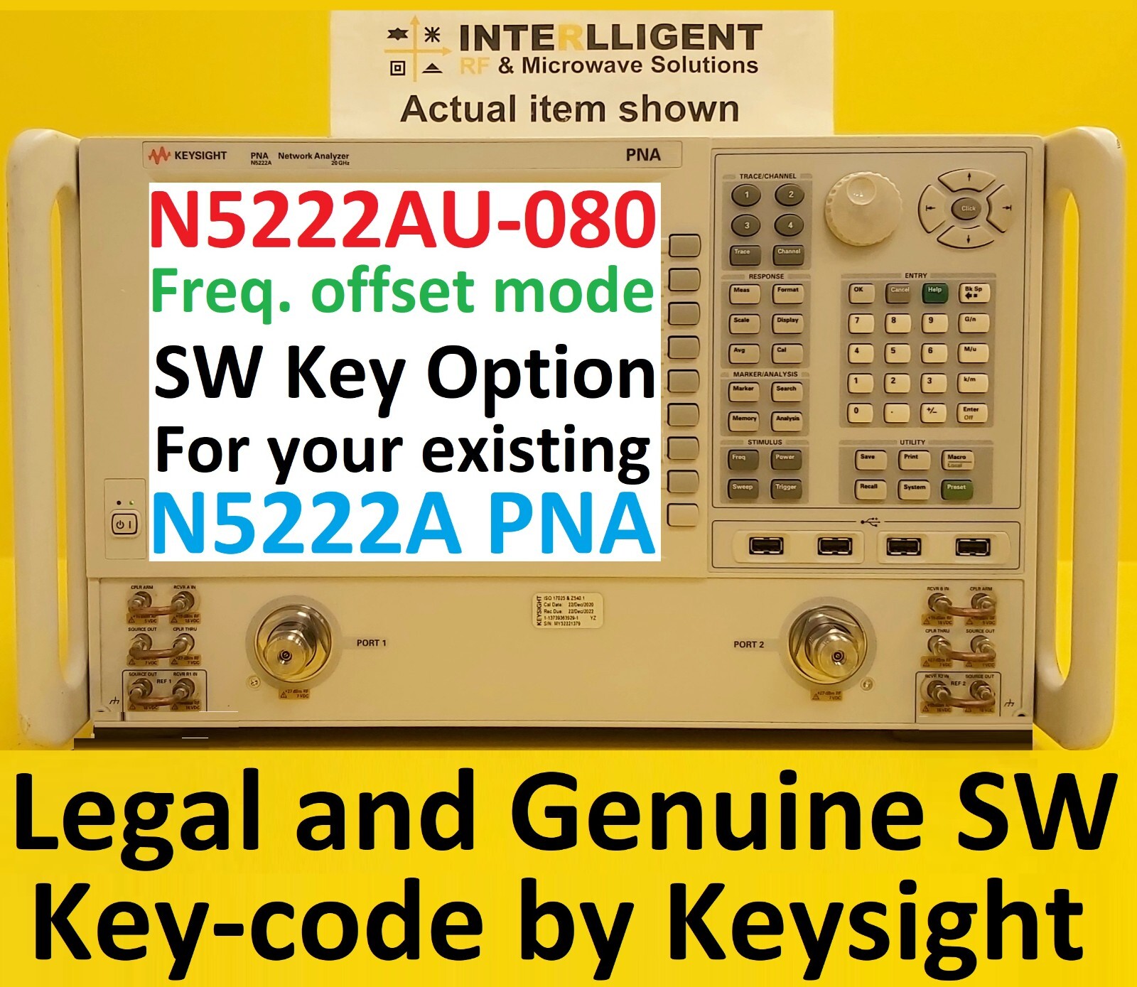 N5222AU-080 Freq Offset mode SW Key code, OPT080 upgrade for Keysight N5222A PNA