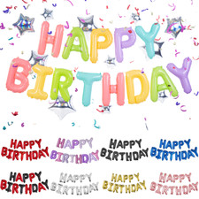 Happy Birthday Balloons Banner Balloon Bunting Party Decoration Self Inflating