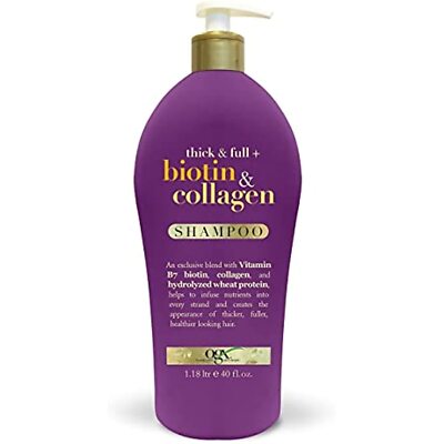 OGX Thick & Full Biotin Collagen with Peptide Shampoo, 40 FL OZ