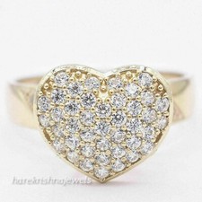 Heart Shape Wedding Ring 3CT Round Cut Diamond Lab-Created 14K Yellow Gold Over