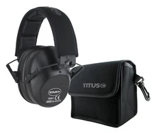 TITUS Shooting Gun Range Noise Reduction Ear Muffs High 34 NRR Protection Slim  