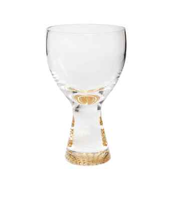 Classic Touch Set-6 Wine Glasses with Gold Reflection Base 3.25''D - WIG3319 NEW