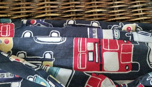 POTTERY BARN KIDS Cars Taxi Twin Navy Blue DUVET Cover DEFECT*100% Cotton Fabric - Picture 3 of 8