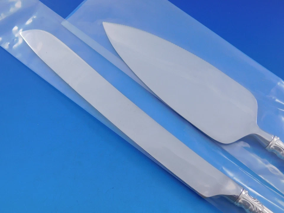 French Regency by Wallace Sterling Silver Wedding Cake Set Server 2pc Custom HH - Image 3 of 4