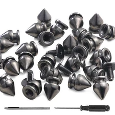 100 Sets Spikes and Studs 9.5MM Spikes for Clothing Metal Studs Rivets for Le...