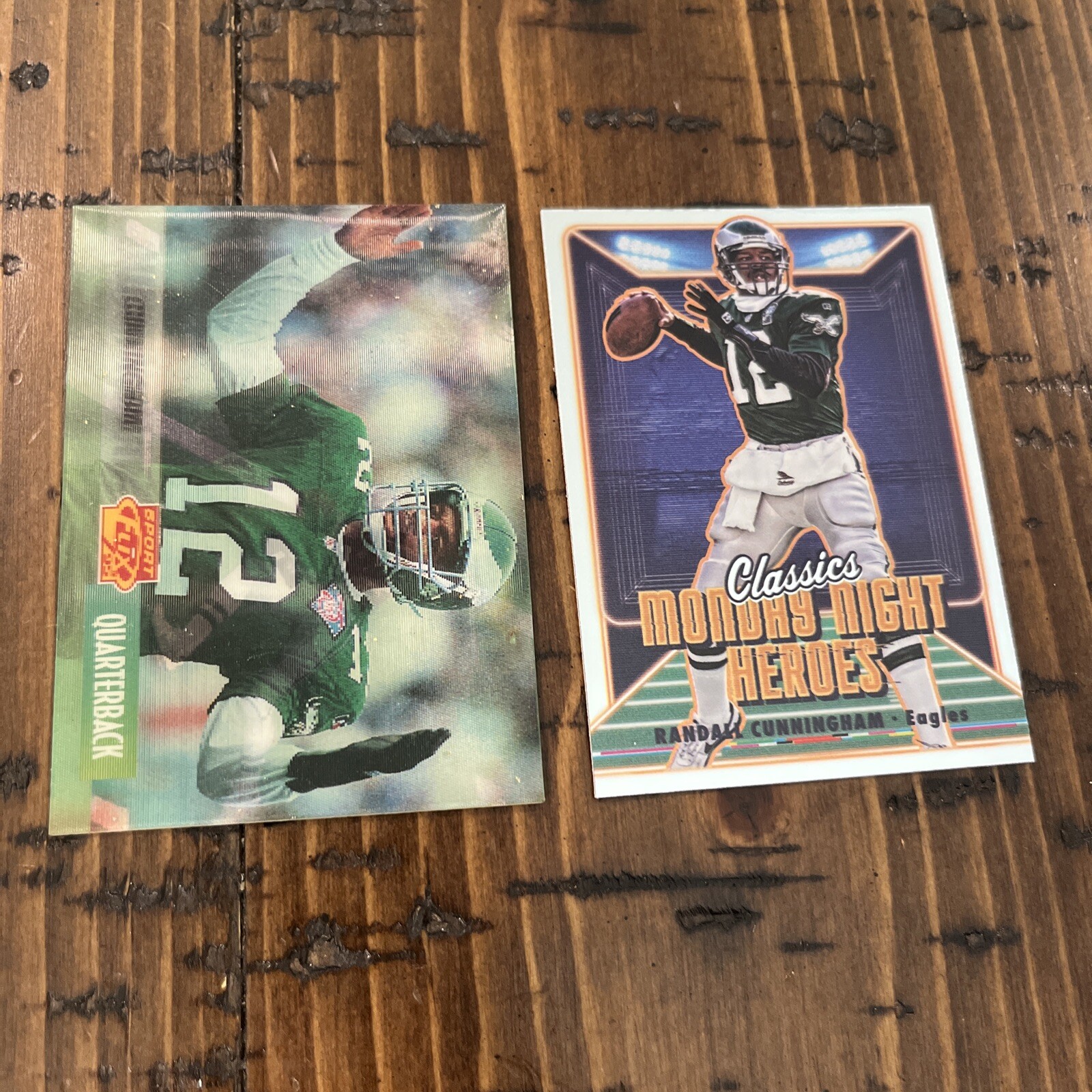 RANDALL CUNNINGHAM 1995 Sport Flix #71 & 2022 Classics MONDAY NIGHT #MN3 (c8)