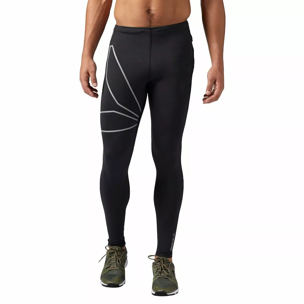 Men Reebok One Series Running Tights Training Black Speedwick Gym Workout Pants