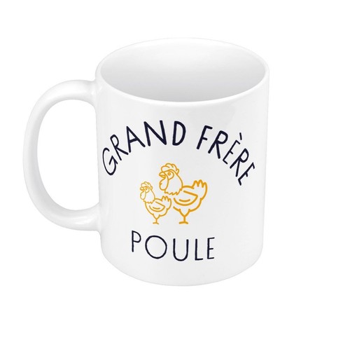 Mug - Grand Frère - Personnalisé - Céramique - 325 Ml - Résistant Lave- Vaisselle Et Micro-onde - Maison
