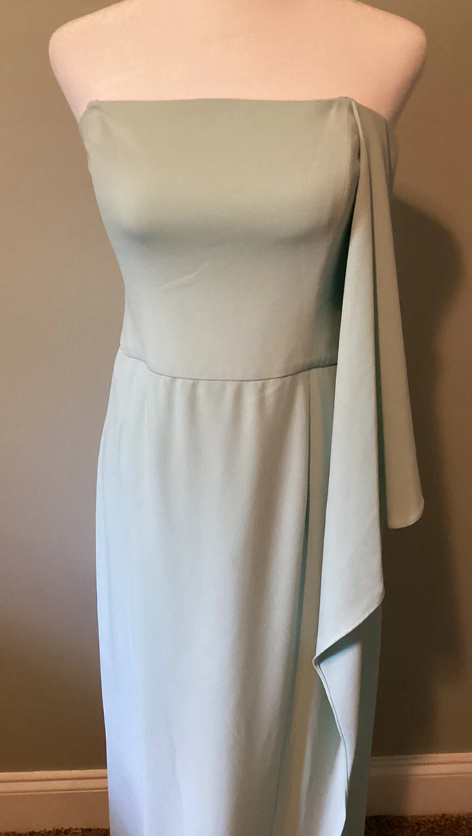 Halston heritage strapless draped crepe cheap gown
