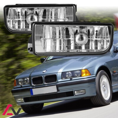 Fog Lights Pair For 92-98 BMW E36 318i 318ti 323i 328i Clear Bumper Bulbs Lamps