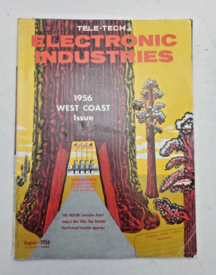 Tele-Tech & Electronic Industries August 1956 West Coast Wescon with Insert vtg