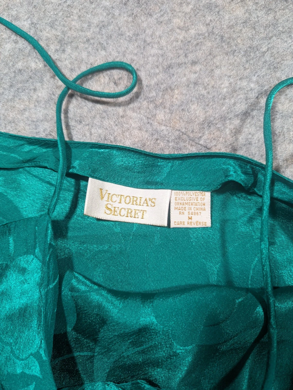 UNDERCOVER Abito slip floreale vintage Victoria's Secret verde seta taglia lingerie media fluida