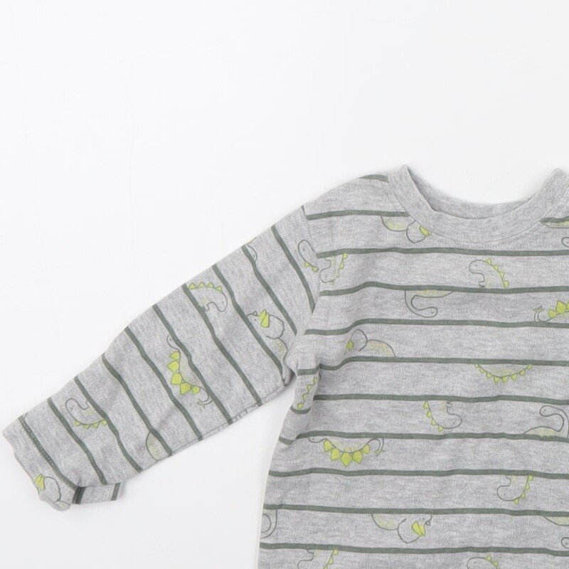George Baby Grey Cotton Blend T-Shirt Size 0-3 Months image 9