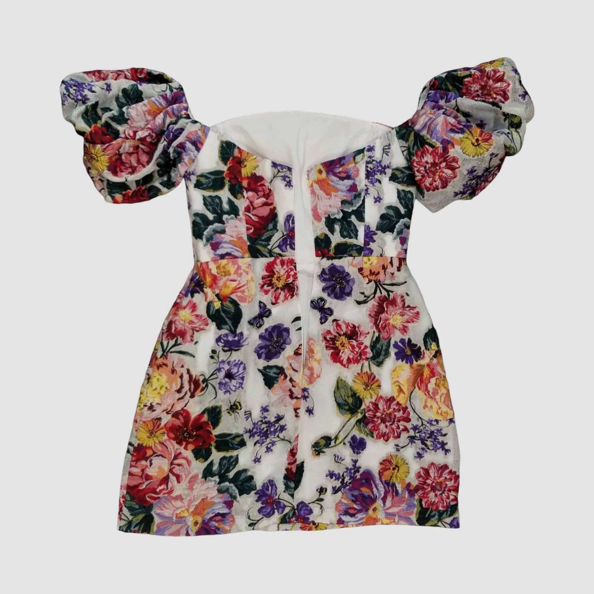 Marchesa Notte Women's White Off-Shoulder Floral Fil-Coupe Mini Dress Size  L | eBay