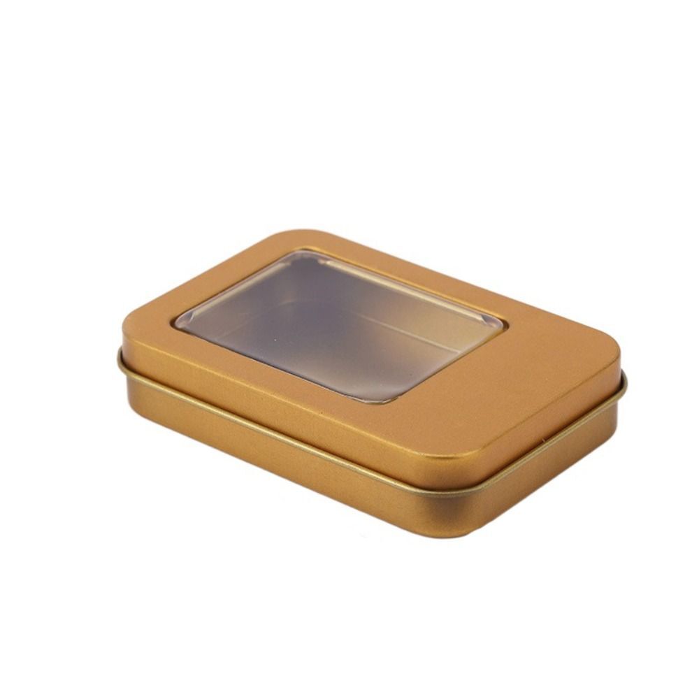 Metal Rectangular Empty Hinged Tins Mini Portable Box Containers Small Storage