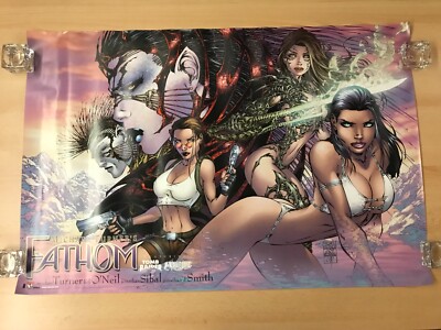 2000 Top Cow Fathom-Tomb Raider-Witchblade Poster 36'' x 24'' - NOS