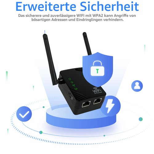 WLAN Repeater Router Range WIFI Signal Verstärker 1200Mbps Access Point Booster - Afbeelding 8 van 12