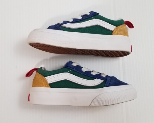 Vans Yacht Club Old Skool Shoes Toddlers Kids 5.5 Blue Green Yellow Sneakers EUC - Picture 7 of 13
